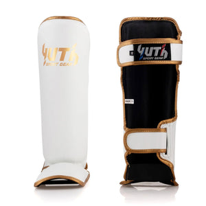 Yuth Shinguards - Gold Line white /gold - FightstorePro