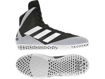 Adidas Mat Wizard 5 Wrestling Boot Black/White - FightstorePro